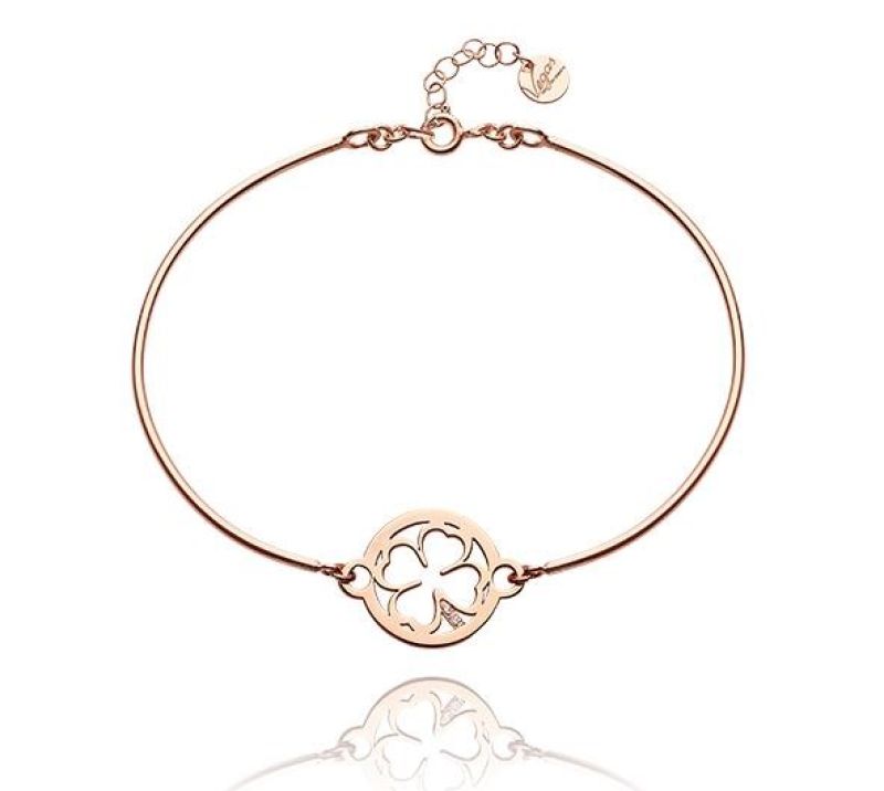 Armband Kleeblatt rosévergoldet